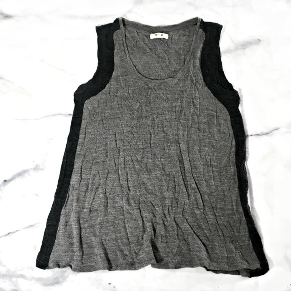Madewell Tops - Madewell Grey & Charcoal Anthem Inset Tank Top